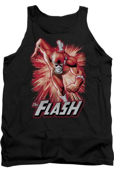 Gildan Justice League Of America Flash Red & Gray Adult Tank Top In Black