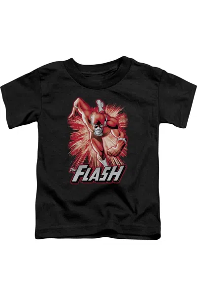 Gildan Kids' Justice League Of America Flash Red & Gray Short Sleeve Toddler Tee / T-shirt In Black