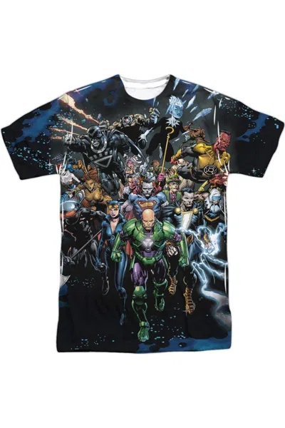 Gildan Justice League Of America Forever Evil Short Sleeve Adult Poly Crew Tee / T-shirt In White