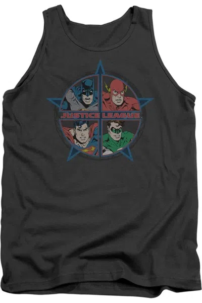 Gildan Justice League Of America Four Heroes Adult Tank Top In Pink