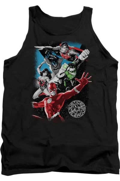 Gildan Justice League Of America Galactic Attack Adult Tank Top In Black