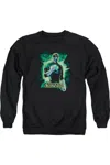 Gildan Justice League Of America Gl Brooding Adult Crewneck Sweatshirt In Black