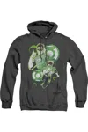 Gildan Justice League Of America Gl In Action Adult Heather Hoodie / Hooded Sweatshirt In Black