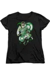 Gildan Justice League Of America Gl In Action Short Sleeve Womens Tee / T-shirt In Black