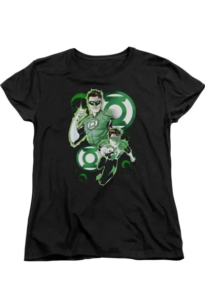 Gildan Justice League Of America Gl In Action Short Sleeve Womens Tee / T-shirt In Black