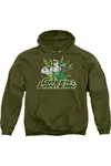 Gildan Justice League Of America Gl Rough Distress Adult Pull Over Hoodie / Hooded Sweatshirt In Green