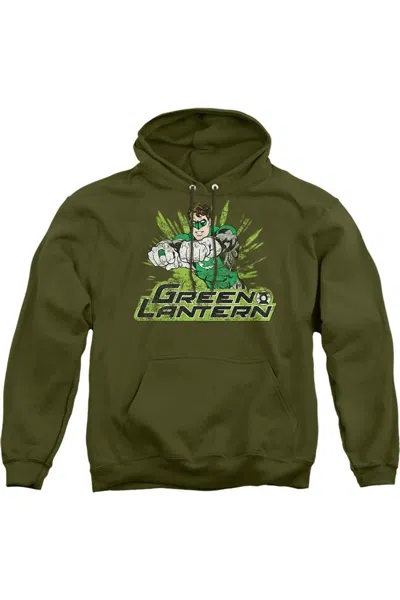 Gildan Justice League Of America Gl Rough Distress Adult Pull Over Hoodie / Hooded Sweatshirt In Green