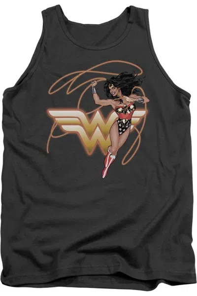 Gildan Justice League Of America Glowing Lasso Adult Tank Top In Pink