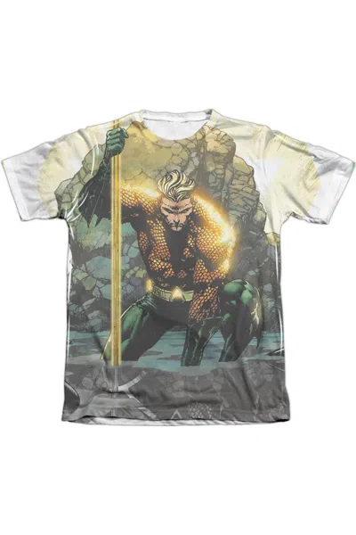 Gildan Justice League Of America Good Vs Evil Adult Poly/cotton Short Sleeve Tee / T-shirt In White