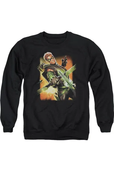 Gildan Justice League Of America Green Arrow #1 Adult Crewneck Sweatshirt In Black