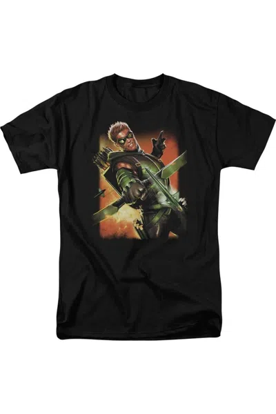 Gildan Justice League Of America Green Arrow #1 Short Sleeve Adult Tee / T-shirt In Black