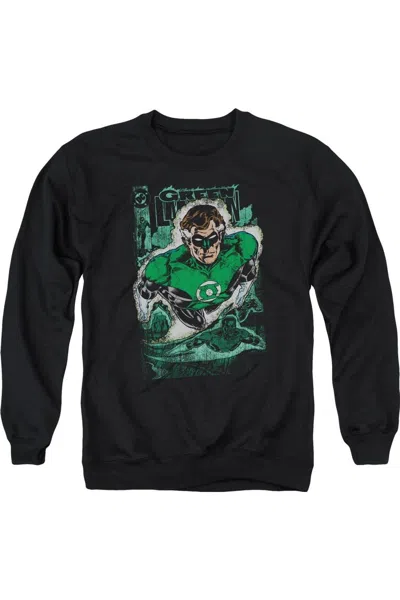 Gildan Justice League Of America Green Lantern #1 Distress Adult Crewneck Sweatshirt In Black