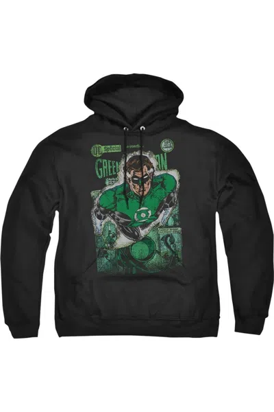 Gildan Justice League Of America Green Lantern #1 Distress Adult Pull Over Hoodie / Hooded Sweatshirt In Black