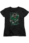 Gildan Justice League Of America Green Lantern #1 Distress Short Sleeve Womens Tee / T-shirt In Black