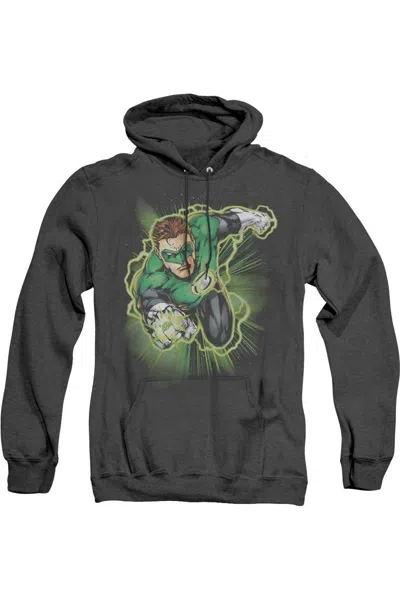 Gildan Justice League Of America Green Lantern Energy Adult Heather Hoodie / Hooded Sweatshirt In Black