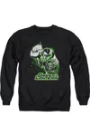 Gildan Justice League Of America Green Lantern Green & Gray Adult Crewneck Sweatshirt In Black