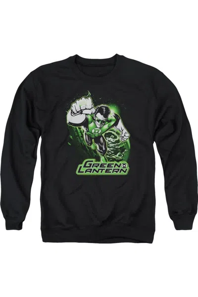 Gildan Justice League Of America Green Lantern Green & Gray Adult Crewneck Sweatshirt In Black