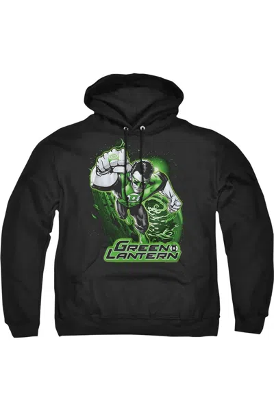 Gildan Justice League Of America Green Lantern Green & Gray Adult Pull Over Hoodie / Hooded Sweatshirt In Black