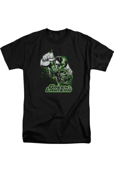 Gildan Justice League Of America Green Lantern Green & Gray Short Sleeve Adult Tall Tee / T-shirt In Black