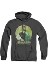 Gildan Justice League Of America Green Static Adult Heather Hoodie / Hooded Sweatshirt In Black