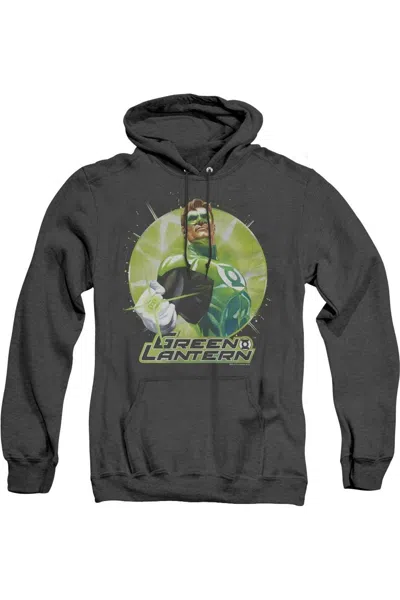 Gildan Justice League Of America Green Static Adult Heather Hoodie / Hooded Sweatshirt In Black
