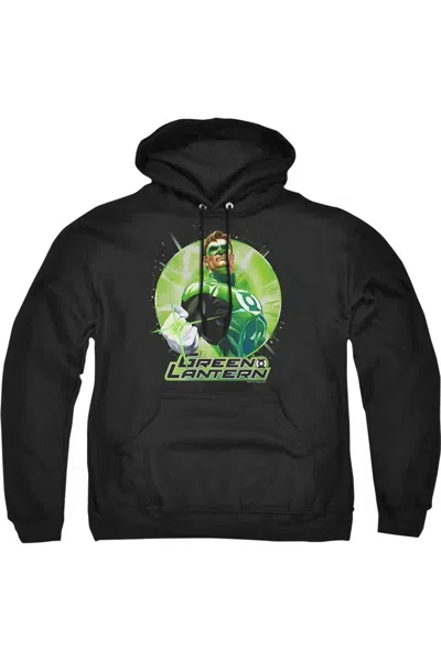 Gildan Justice League Of America Green Static Adult Pull Over Hoodie / Hooded Sweatshirt In Black
