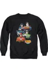 Gildan Justice League Of America Group Portrait Adult Crewneck Sweatshirt In Black