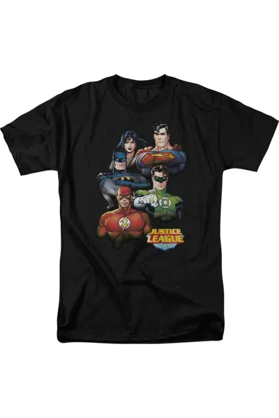 Gildan Justice League Of America Group Portrait Short Sleeve Adult Tee / T-shirt In Black