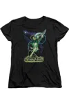 Gildan Justice League Of America Hal Galaxy Short Sleeve Womens Tee / T-shirt In Black