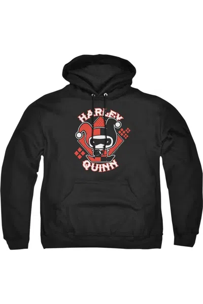 Gildan Justice League Of America Harley Chibi Adult Pull Over Hoodie / Hooded Sweatshirt In Black