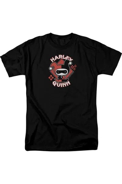 Gildan Justice League Of America Harley Chibi Short Sleeve Adult Tee / T-shirt In Black