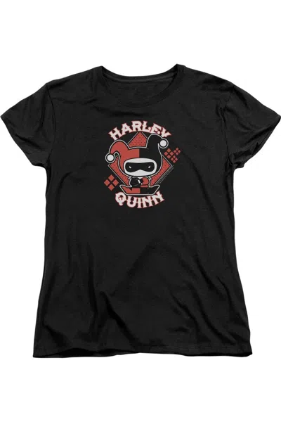 Gildan Justice League Of America Harley Chibi Short Sleeve Women´s Tee / T-shirt In Black