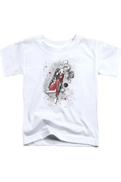 Gildan Kids' Justice League Of America Harley Sketch Short Sleeve Youth Tee / T-shirt In White