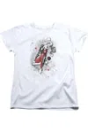 Gildan Justice League Of America Harley Sketch Short Sleeve Womens Tee / T-shirt In White