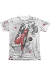 Gildan Justice League Of America Harley Sketch Sub Adult Poly/cotton Short Sleeve Tee / T-shirt In White
