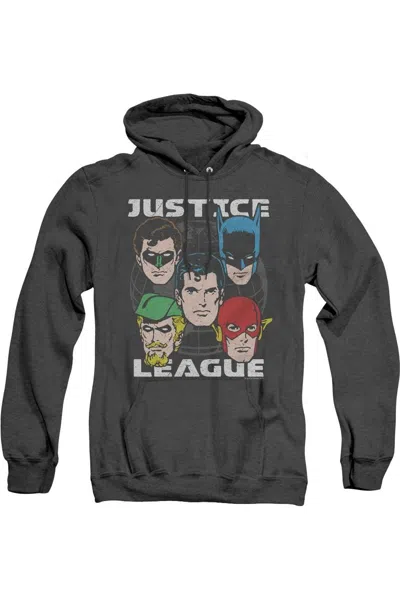 Gildan Justice League Of America Head Of States Adult Heather Hoodie / Hooded Sweatshirt In Black