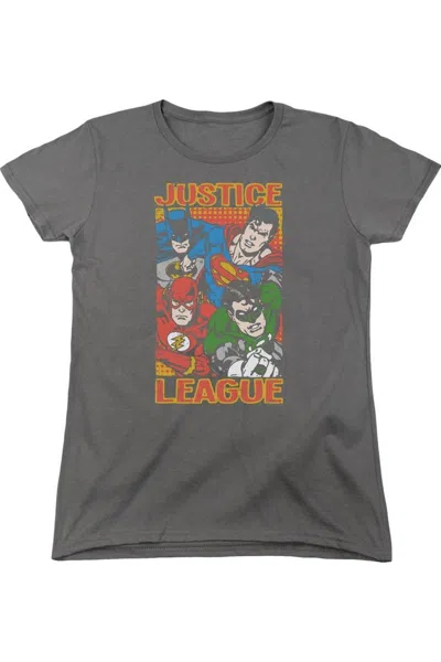 Gildan Justice League Of America Hero Mashup Short Sleeve Womens Tee / T-shirt In Pink