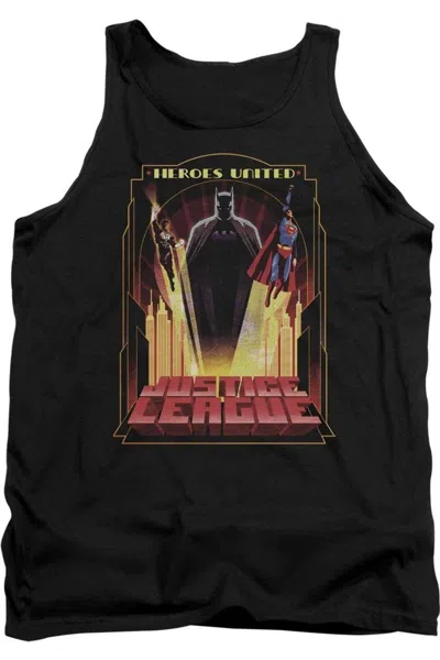 Gildan Justice League Of America Heroes United Adult Tank Top In Black