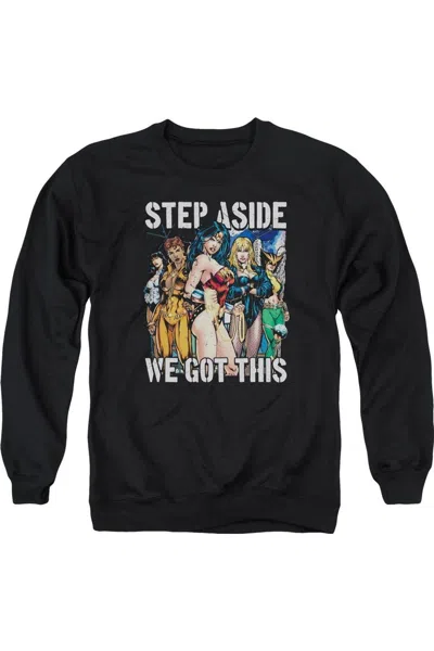 Gildan Justice League Of America Heroines Adult Crewneck Sweatshirt In Black