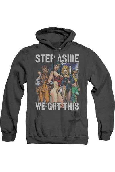Gildan Justice League Of America Heroines Adult Heather Hoodie / Hooded Sweatshirt In Black