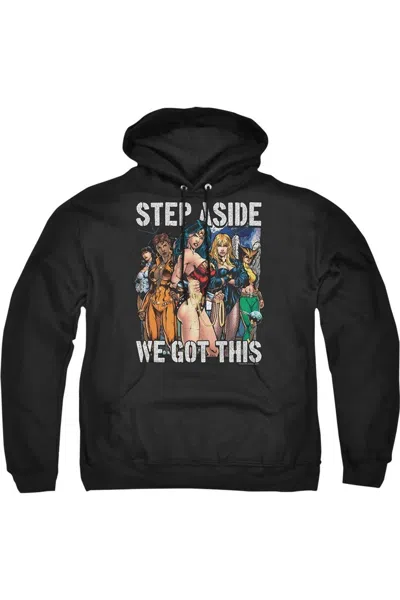 Gildan Justice League Of America Heroines Adult Pull Over Hoodie / Hooded Sweatshirt In Black