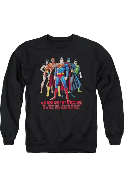 Gildan Justice League Of America In League Adult Crewneck Sweatshirt In Black