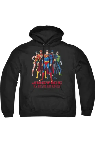 Gildan Justice League Of America In League Adult Pull Over Hoodie / Hooded Sweatshirt In Black