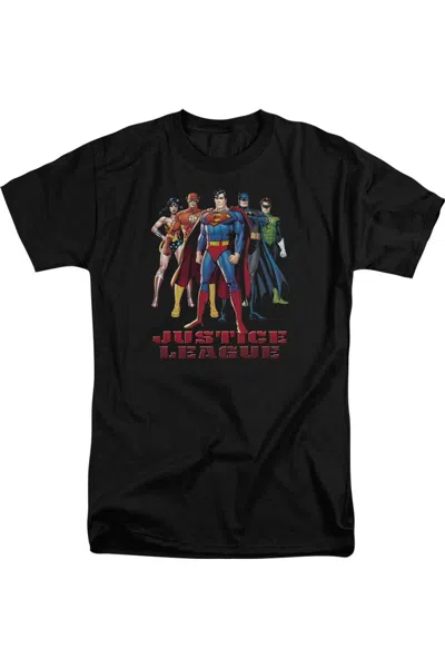 Gildan Justice League Of America In League Short Sleeve Adult Tall Tee / T-shirt In Black