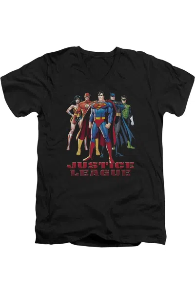 Gildan Justice League Of America In League Short Sleeve Adult Tee / T-shirt In Black