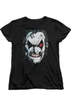 Gildan Justice League Of America In Lo Face Short Sleeve Women´s Tee / T-shirt In Black