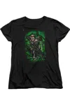 Gildan Justice League Of America In My Sight Short Sleeve Womens Tee / T-shirt In Black