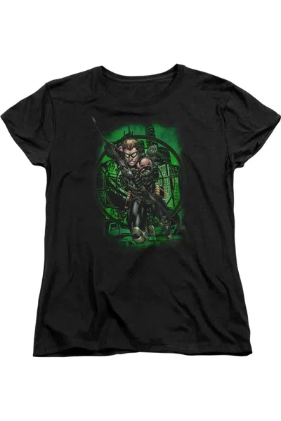 Gildan Justice League Of America In My Sight Short Sleeve Womens Tee / T-shirt In Black