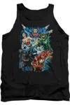 Gildan Justice League Of America Jl Assemble Adult Tank Top In Black