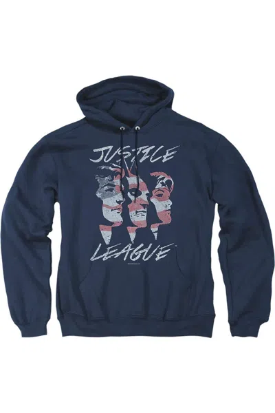 Gildan Justice League Of America Justice For America Adult Pull Over Hoodie / Hooded Sweatshirt In Blue